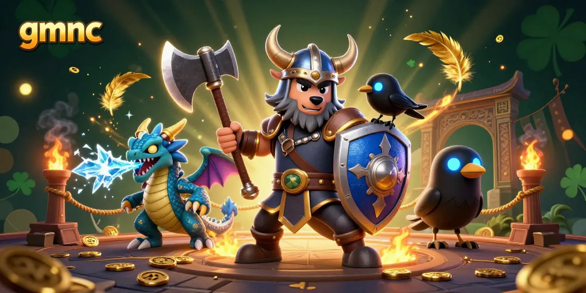 Engage in gaming responsibly with gmnc as the Viking warrior, dragon, and raven secure a winning environment.
