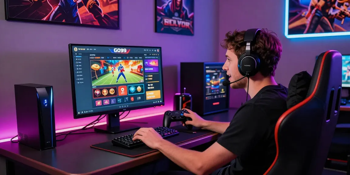Engaged player exploring GO 99 online gaming interface at dynamic setup.