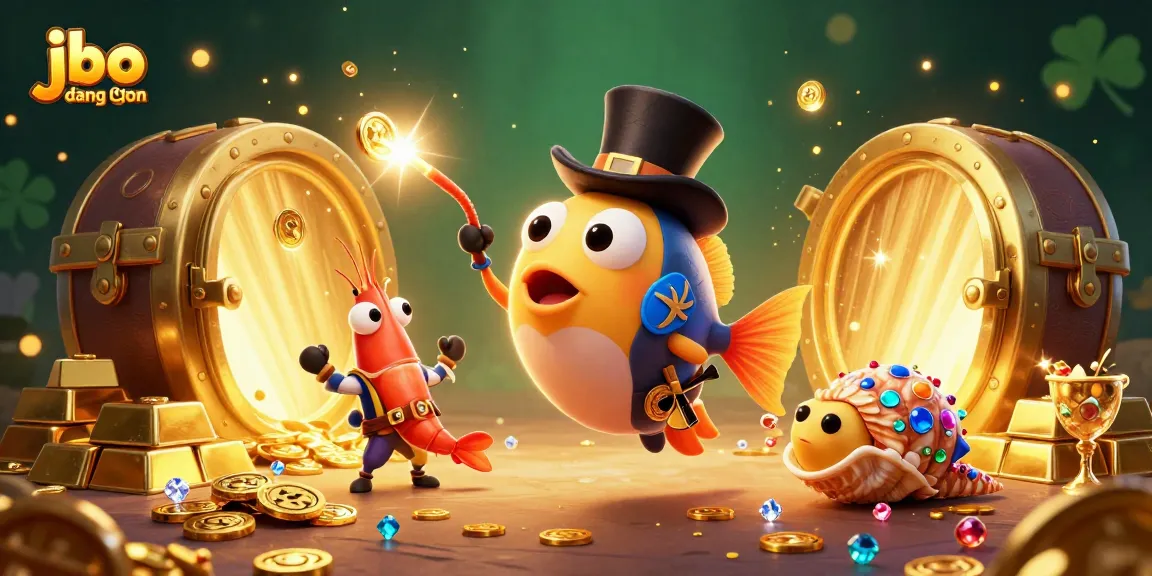 Engage with jbo đăng nhập as the anglerfish attracts golden coins in this vibrant casino scene