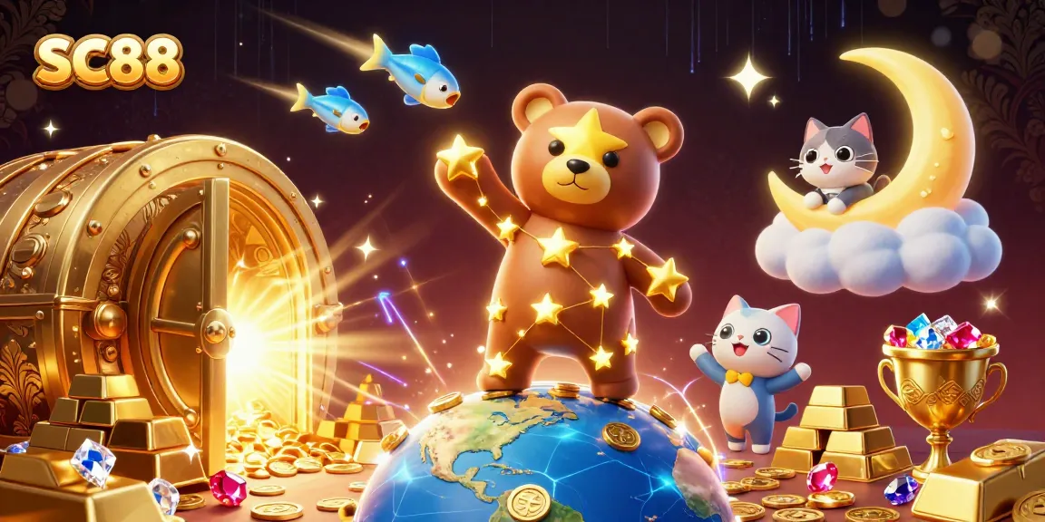 Experience the excitement of SC88 with a dazzling constellation bear and treasure-filled scene.