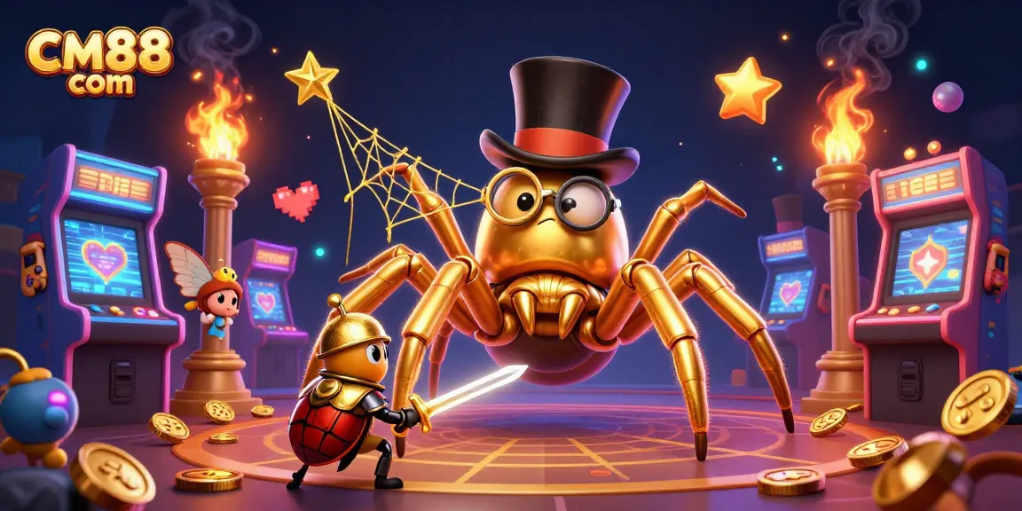 Join the exciting world of cm88 com with a vibrant 3D casino scene featuring colorful game elements and unique characters.