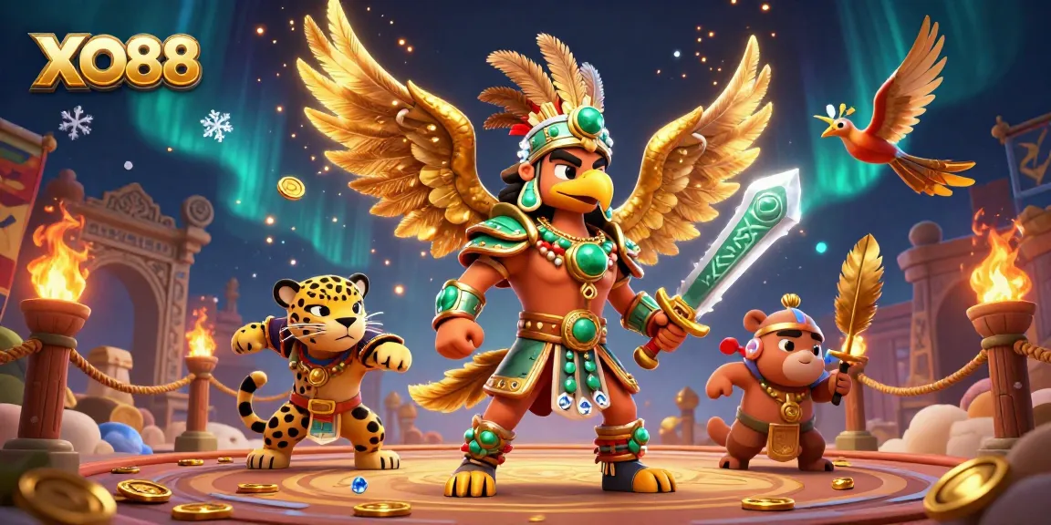 Engage with XO88 at the thrilling winner's arena filled with Aztec warriors and treasures!