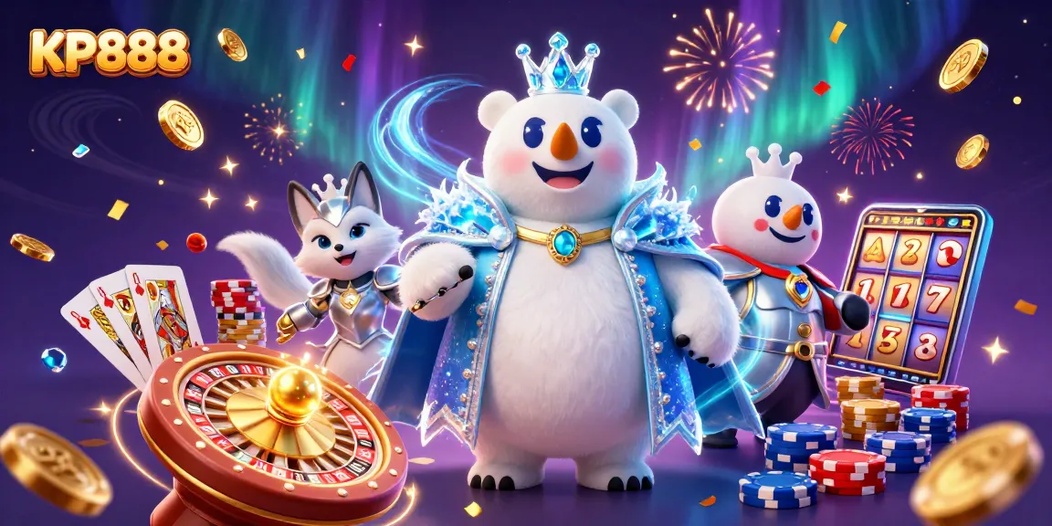 Engage with KP888 as the ice king polar bear and snow fox create a rich casino scene.