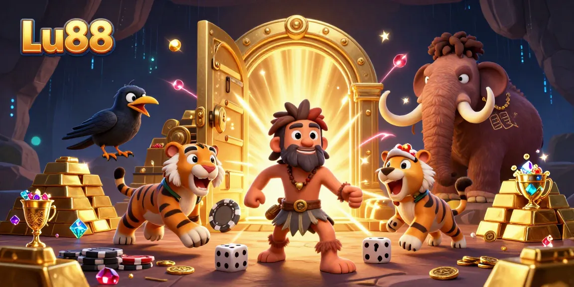 Experience thrilling adventures at Lu88's vibrant casino with captivating characters and treasures!