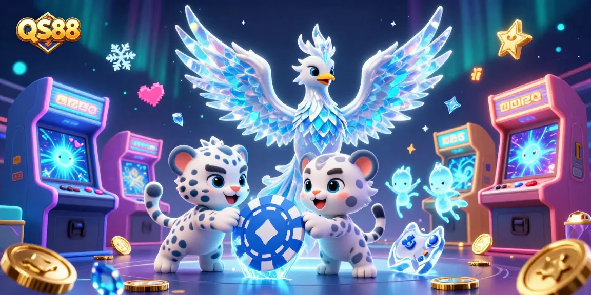Engage with thrilling games at QS88, featuring an ice phoenix and exciting casino elements.