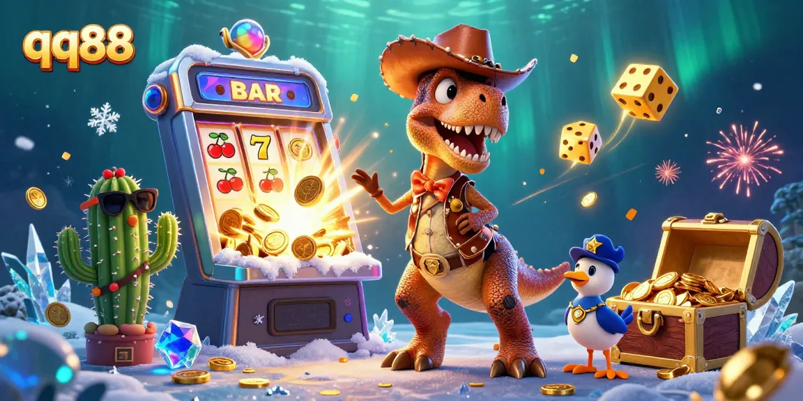 Experience thrilling casino excitement with qq88 in this vibrant, dynamic illustration.