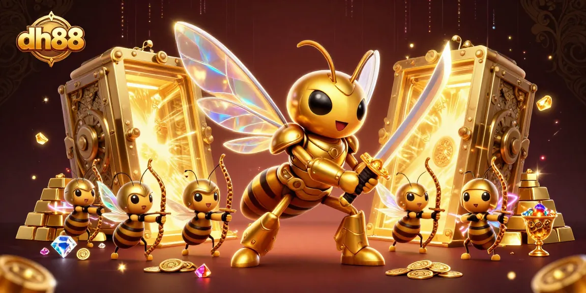 dh88 transforms gaming with a dynamic scene of golden hornets and treasure-filled excitement.