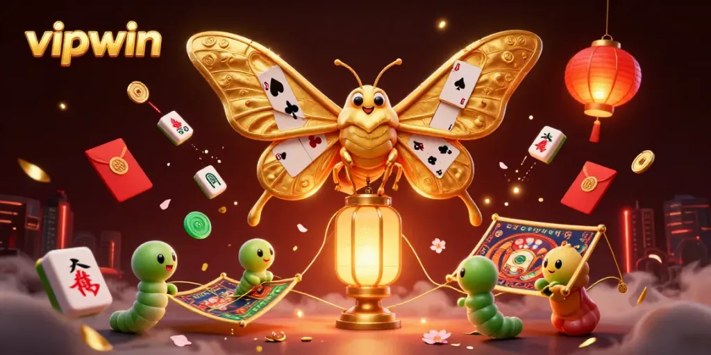 Engage with vipwin’s vibrant casino adventure featuring golden moths and dynamic game elements.