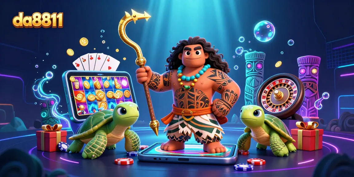Experience the excitement of da8811 casino gaming with vibrant illustrations of tropical adventures and slot games