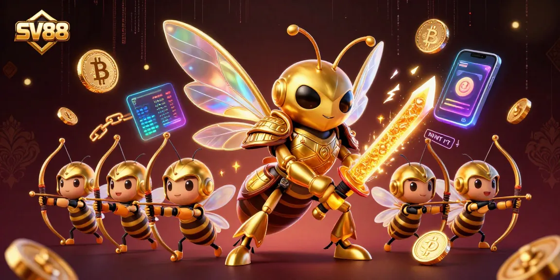 Join the action at SV88 with the golden hornet and bee archers amid crypto gaming excitement.