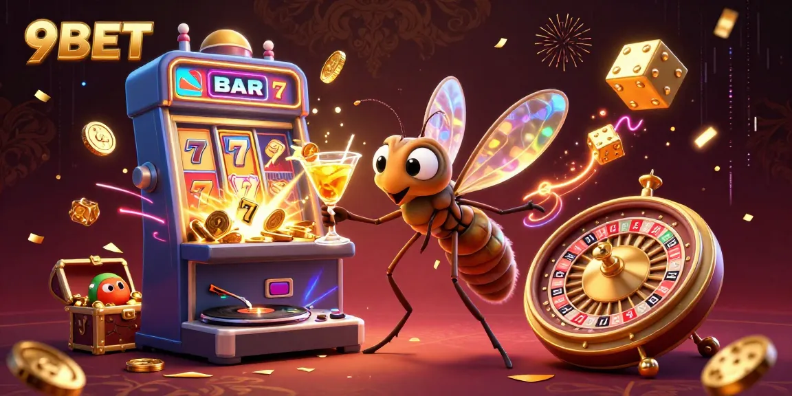 Play exciting games at 9BET with a vibrant scene showcasing casino action.