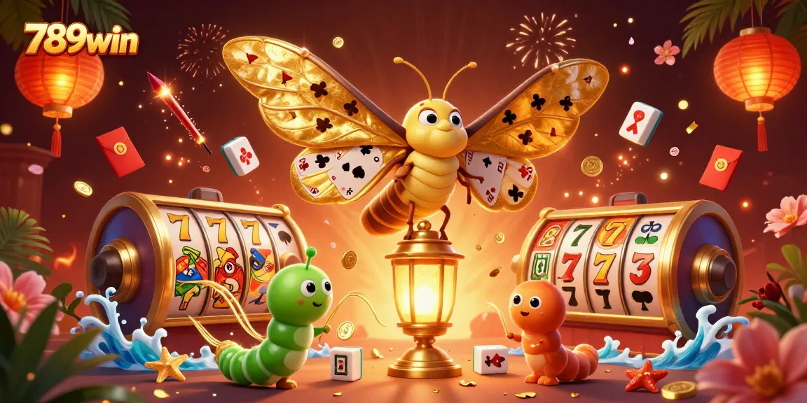 Engage in thrilling experience with 789win as vibrant slot reels and lively festival elements create excitement.