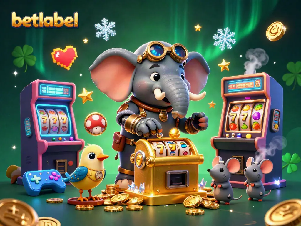 Betlabel entertains players with a lively 3D casino scene featuring vibrant slot machines and engaging characters.