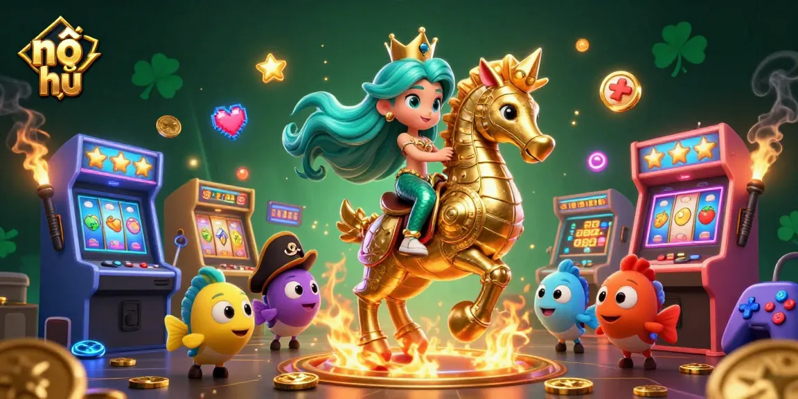 Engage in nổ hũ with vibrant characters and dynamic elements in this captivating casino scene.