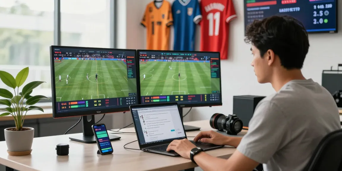 Sports analyst at https://bongdata.net/ monitoring live match statistics and betting odds in a modern setup.