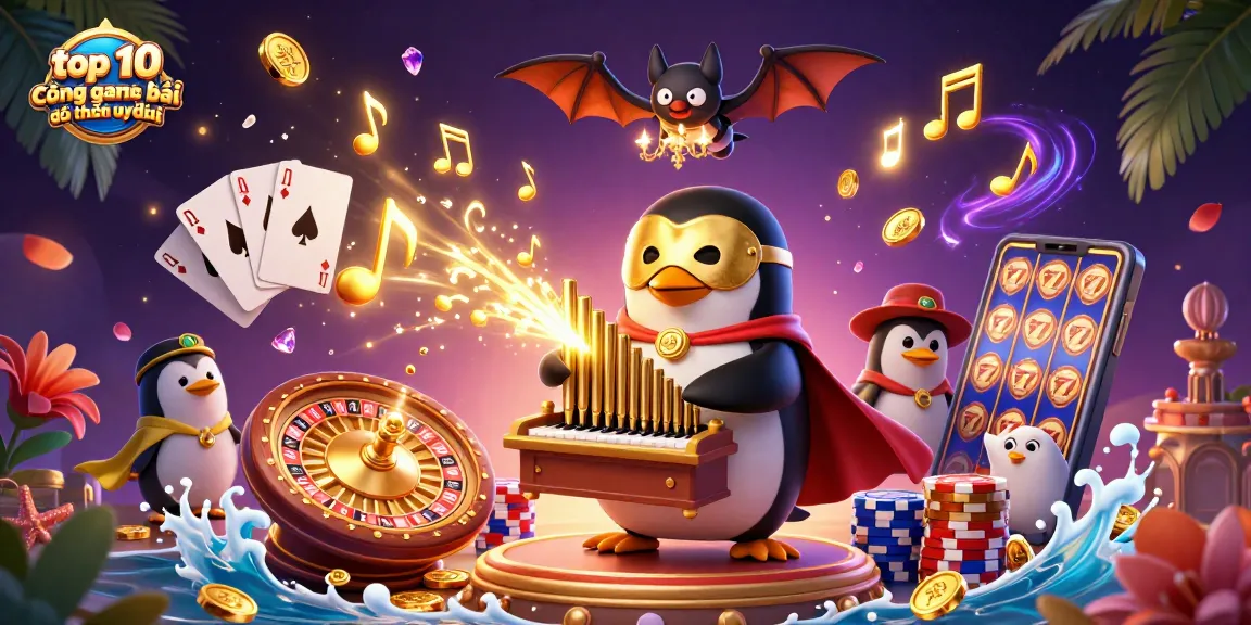 Experience the excitement of top 10 cổng game bài đổi thưởng uy tín with vibrant casino scenes and winning moments.