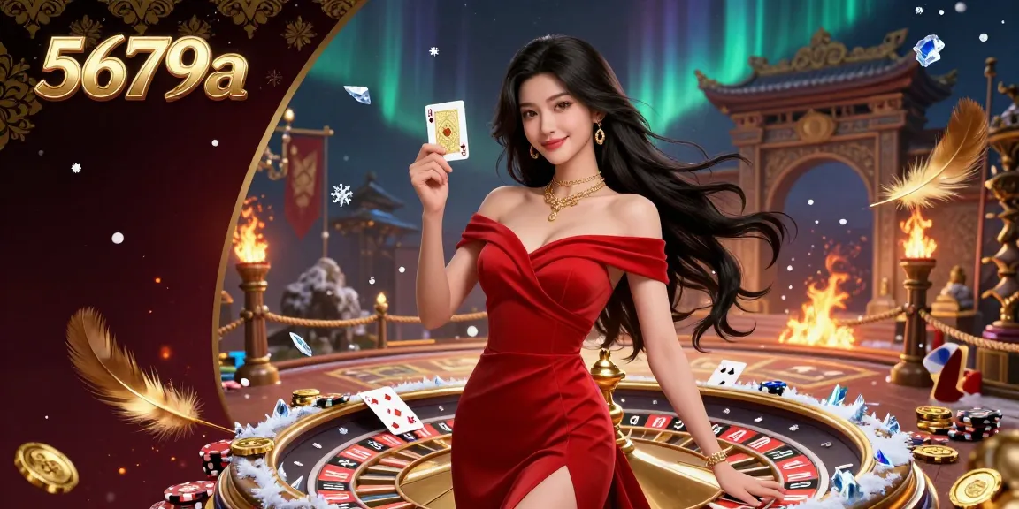 Experience thrilling gameplay with 5679a, featuring stunning visuals of a roulette scene with rich golds and elegance.