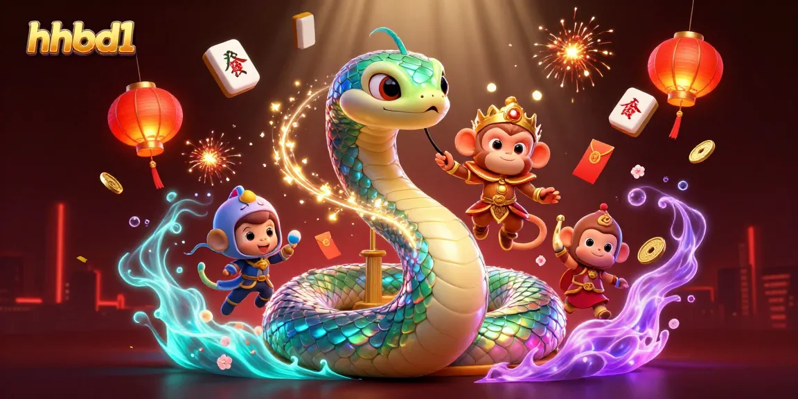 Join the excitement of hhbd1 with a dynamic scene featuring a rainbow serpent and monkey king in a vibrant casino atmosphere.