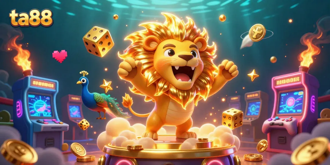 Experience ta88's thrilling casino adventures with 3D sun lion and vibrant game elements.